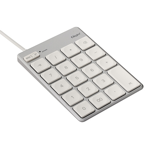 ナカバヤシ Mac用有線薄型テンキーボード/シルバーボディ×ホワイトキー