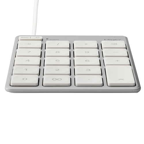 ナカバヤシ Mac用有線薄型テンキーボード/シルバーボディ×ホワイトキー