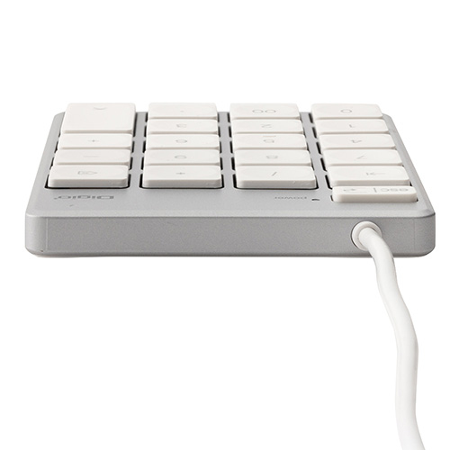 ナカバヤシ Mac用有線薄型テンキーボード/シルバーボディ×ホワイトキー