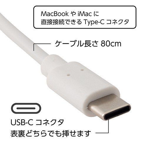 ナカバヤシ Mac用有線薄型テンキーボード/シルバーボディ×ホワイトキー