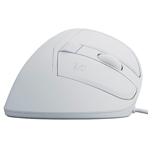 ナカバヤシ 有線 静音5ボタン Blue LEDエルゴノミクスマウス【MUS-UKF208】ホワイト