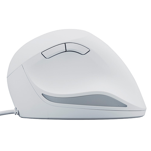 ナカバヤシ 有線 静音5ボタン Blue LEDエルゴノミクスマウス【MUS-UKF208】ホワイト