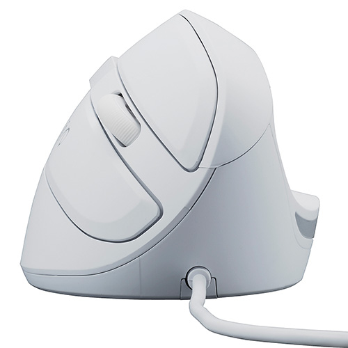 ナカバヤシ 有線 静音5ボタン Blue LEDエルゴノミクスマウス【MUS-UKF208】ホワイト