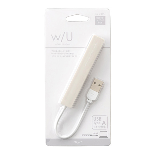 ナカバヤシ w/U USB2.0 4ポート変換ハブ シルキーグレー WU-UH2594GY (tm)