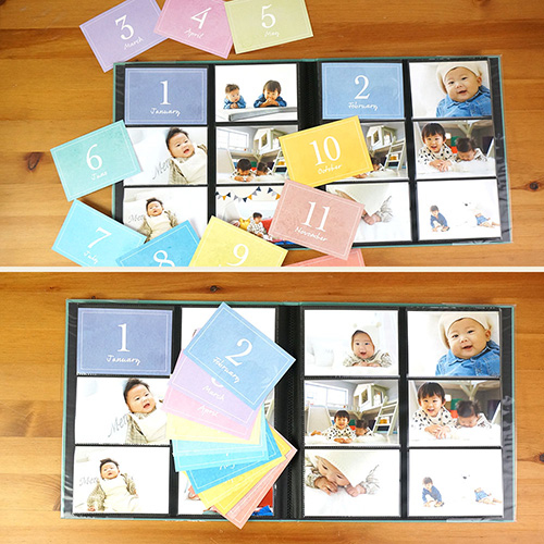 【WEB限定品】アルバム マンスリー デザイン ポケットカード L判 15枚入り IT-DPCM-L-02 カラフル