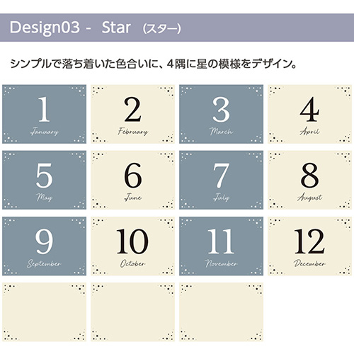 【WEB限定品】アルバム マンスリー デザイン ポケットカード L判 15枚入り IT-DPCM-L-03 スター
