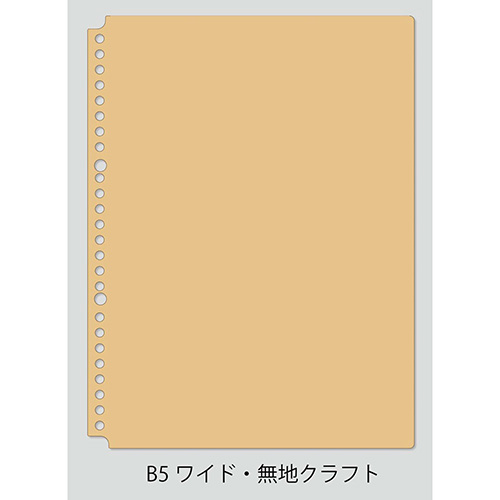 ナカバヤシ ロジカル・はれるんワイドリーフB5ワイド26穴・40枚/無地 LL-B507WKR