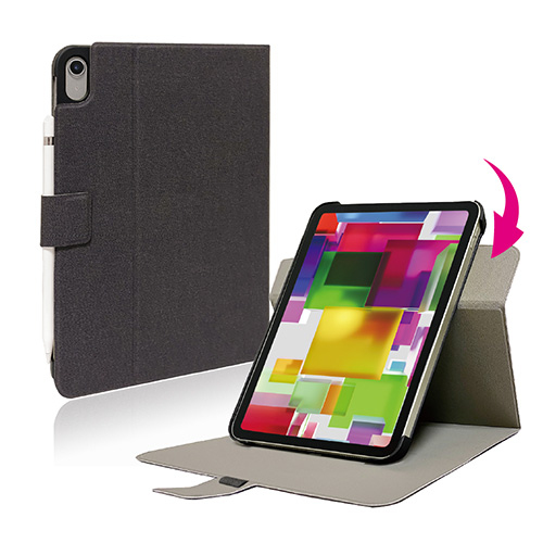 ナカバヤシ iPad 10.9インチ 第10世代(2022年モデル)用 回転式カバー/ブラック TBC-IP2209BK (tm)