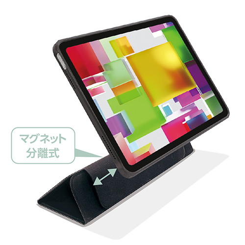 ナカバヤシ iPad 10.9インチ 第10世代(2022年モデル)用 マグネット分離式衝撃吸収ケース/ブラック TBC-IP2201BK (tm)