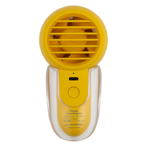 ナカバヤシ USB充電式ハンディファン/イエロー UA-060Y