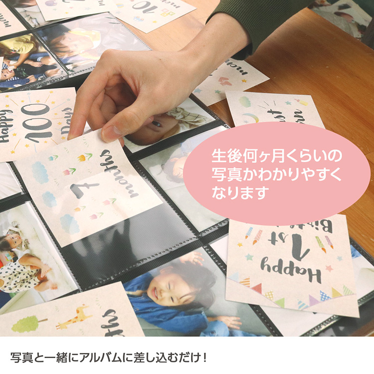 【WEB限定品】アルバム ベビー マンスリー ポケットカード マンスリーカード 月齢カード ましかく判 14枚入り IT-DPCM-SQ-05【ましかく スクエア ポケットアルバム 手作り デコレーション デザイン コメント メッセージ かわいい Anniversary】#205#