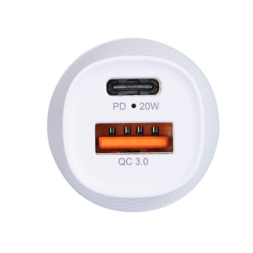 ナカバヤシ 20W PD充電対応 Type-C1ポート+USB A1ポートカーチャージャー【JYU-DCU02】ホワイト JYU-DCU02W (tm)