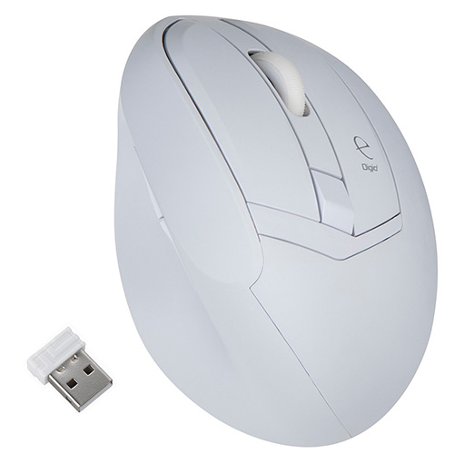 ナカバヤシ 無線 静音5ボタン BlueLEDエルゴノミクスマウス【MUS-RKF179N】ホワイト MUS-RKF179NW (tm)