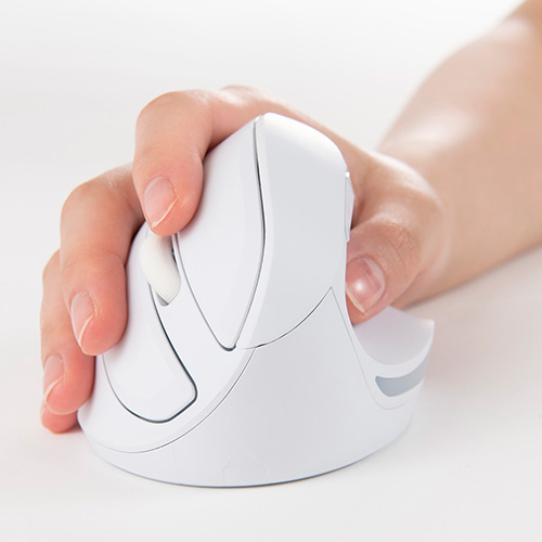 ナカバヤシ 無線 静音5ボタン BlueLEDエルゴノミクスマウス【MUS-RKF179N】ホワイト MUS-RKF179NW (tm)