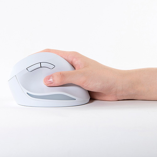 ナカバヤシ 無線 静音5ボタン BlueLEDエルゴノミクスマウス【MUS-RKF179N】ホワイト MUS-RKF179NW (tm)