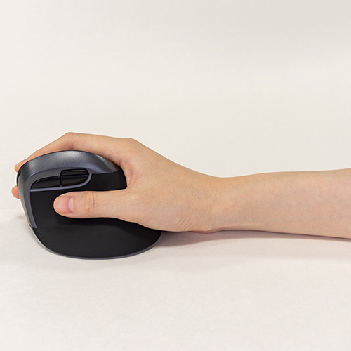 ナカバヤシ 無線 静音5ボタン BlueLEDエルゴノミクスマウス【MUS-RKF169N】ブラック MUS-RKF169NBK (tm)