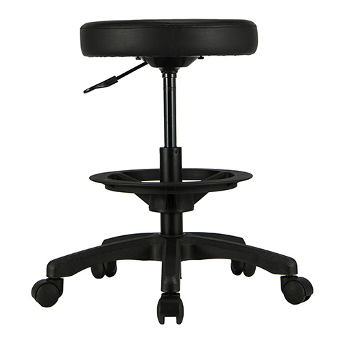 ナカバヤシ ラウンドOAチェア ハイタイプ 足置きリング付き/ブラック RZR-113BK (tm)