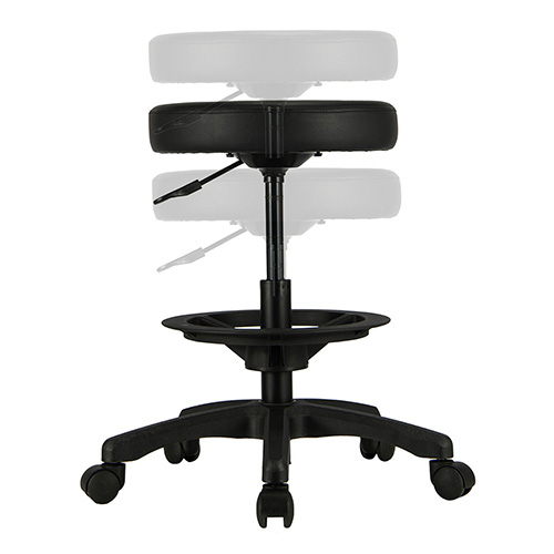 ナカバヤシ ラウンドOAチェア ハイタイプ 足置きリング付き/ブラック RZR-113BK (tm)