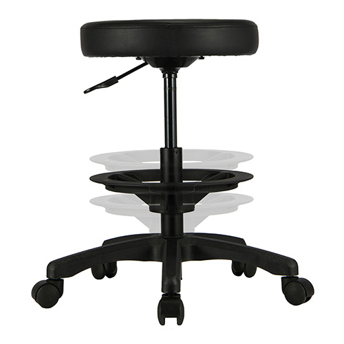 ナカバヤシ ラウンドOAチェア ハイタイプ 足置きリング付き/ブラック RZR-113BK (tm)