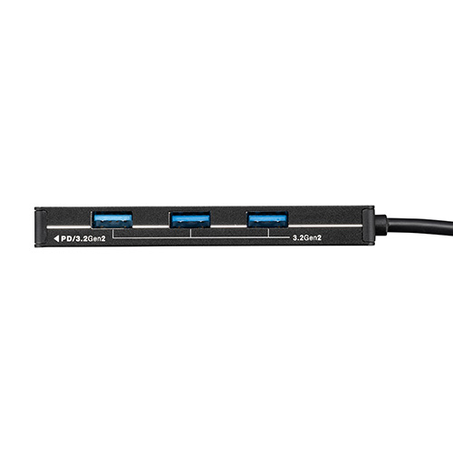 ナカバヤシ 【STIXシリーズ】PD対応USB3.2Gen2 4ポート変換アルミハブ/ブラック UH-C3334BK (tm)