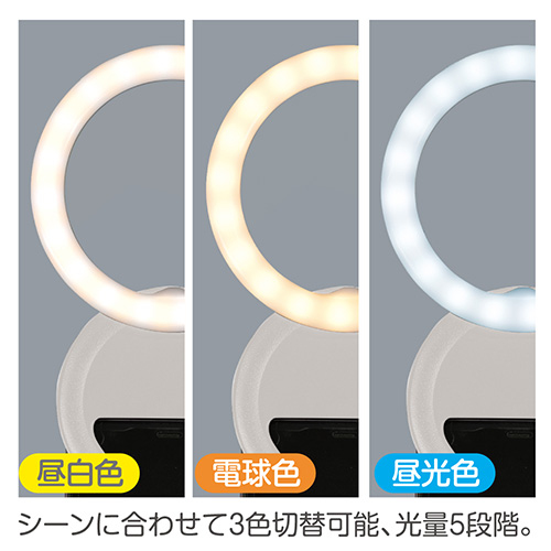 ナカバヤシ USD充電式LEDリングライト/ホワイト UA-LED015W (tm)