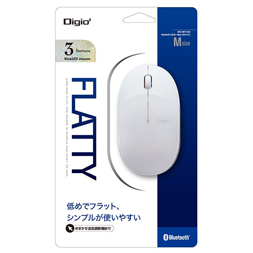 ナカバヤシ FLATTY【フラッティ】 Bluetooth 3ボタン BlueLEDマウス/ホワイト MUS-BKT154NW (tm)