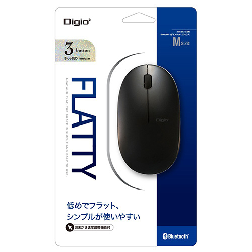 ナカバヤシ FLATTY【フラッティ】  Bluetooth 3ボタン BlueLEDマウス/ブラック MUS-BKT154NBK (tm)
