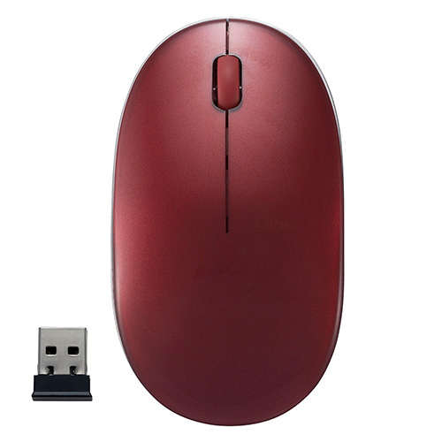 ナカバヤシ FLATTY【フラッティ】 無線 3ボタン BlueLEDマウス/レッド MUS-RKT153NR (tm)