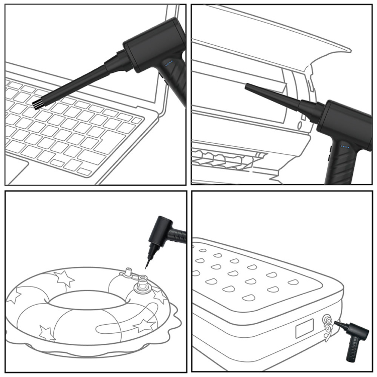 電動エアダスター充電式/ブラック