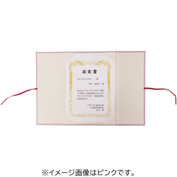 ナカバヤシ　証書ファイル観音開きリボン付きＡ４ブルー　FSK-A4B