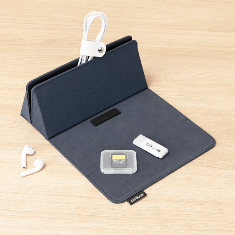 スマウス マウスパッド付きマルチケース ネイビーブルー