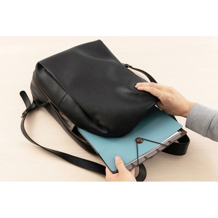 リュックサックファイル A4 6ポケット ブルー DF-A411S-B