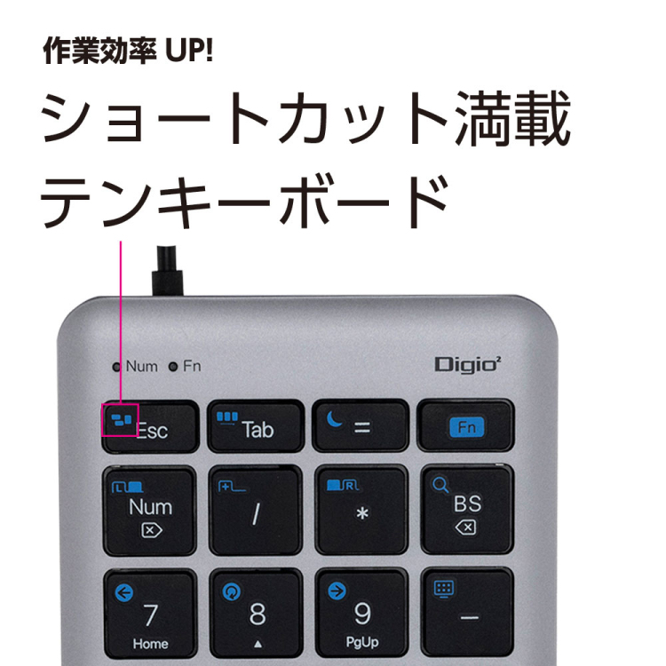 USB有線 Type-Aテンキー/グレーブラック TNK-SU236GYBK TNK-SU236GYBK(tm)