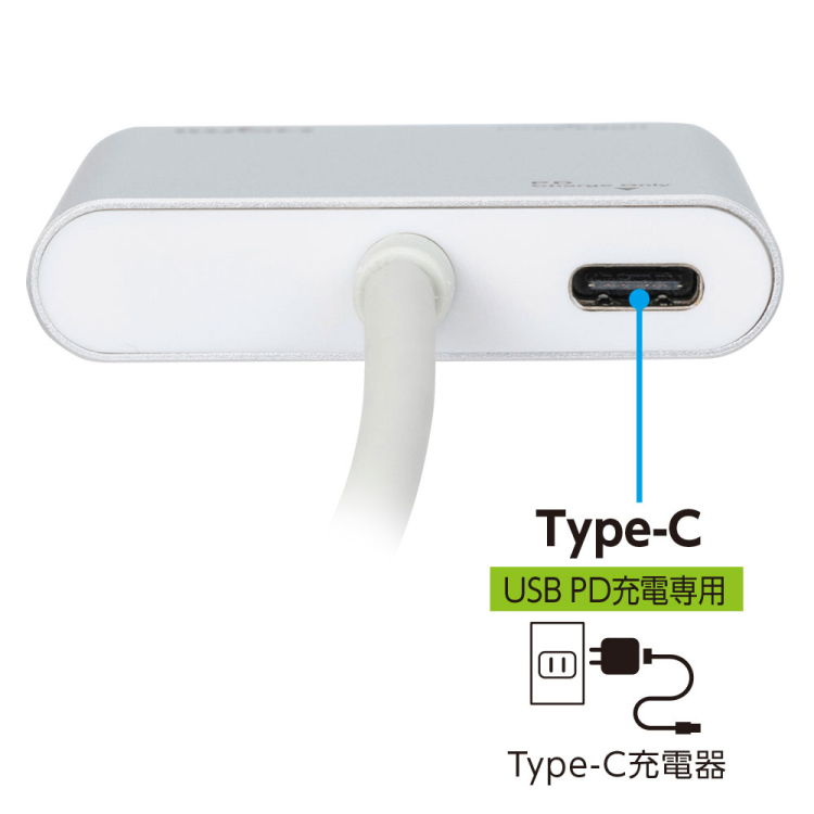 PD対応Type-Cドッキングステーション/シルバー UD-C03SL(tm)