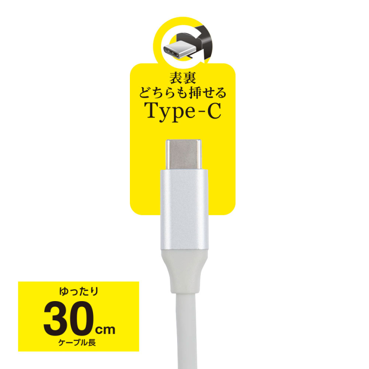 PD対応Type-Cドッキングステーション/シルバー UD-C03SL(tm)