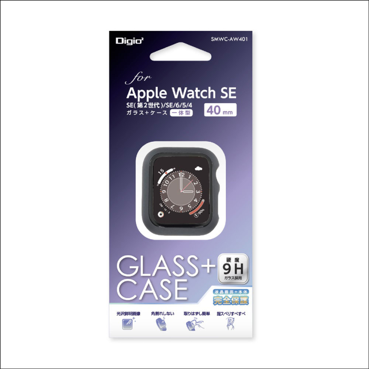 Apple　Watch　40mm　ガラス＋ケース／BK　SMWC-AW401BK（tm）