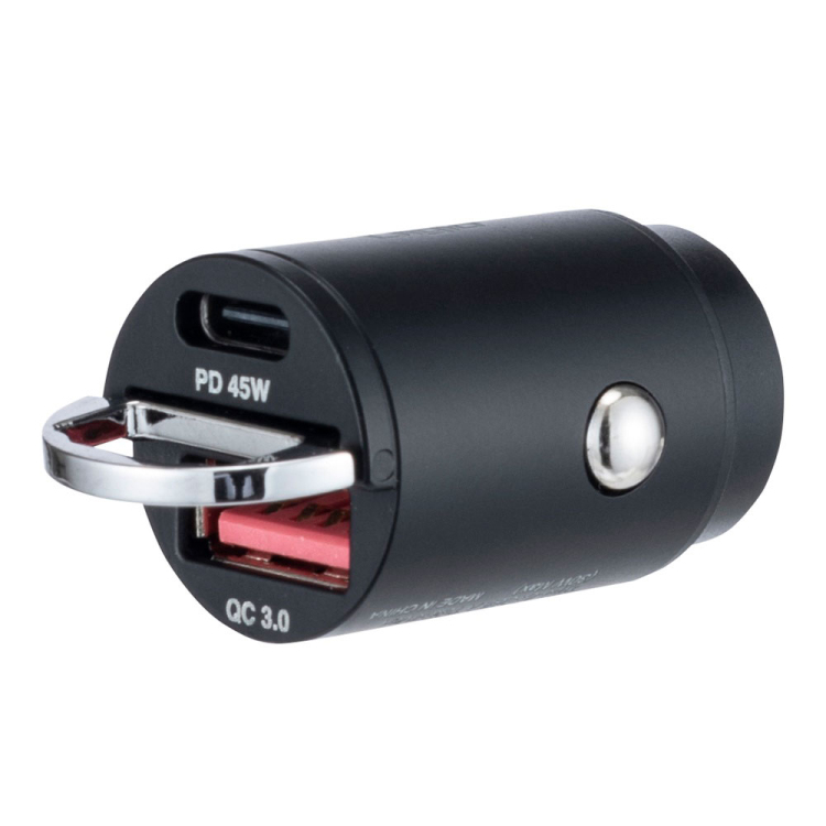 45W PD充電対応 Type-C1ポート+USB A1ポートカーチャージャー【JYU-DCU03】ブラック JYU-DCU03BK(tm)