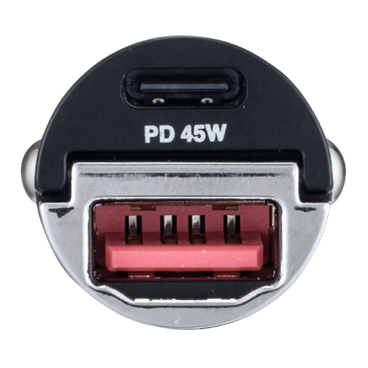 45W PD充電対応 Type-C1ポート+USB A1ポートカーチャージャー【JYU-DCU03】ブラック JYU-DCU03BK(tm)