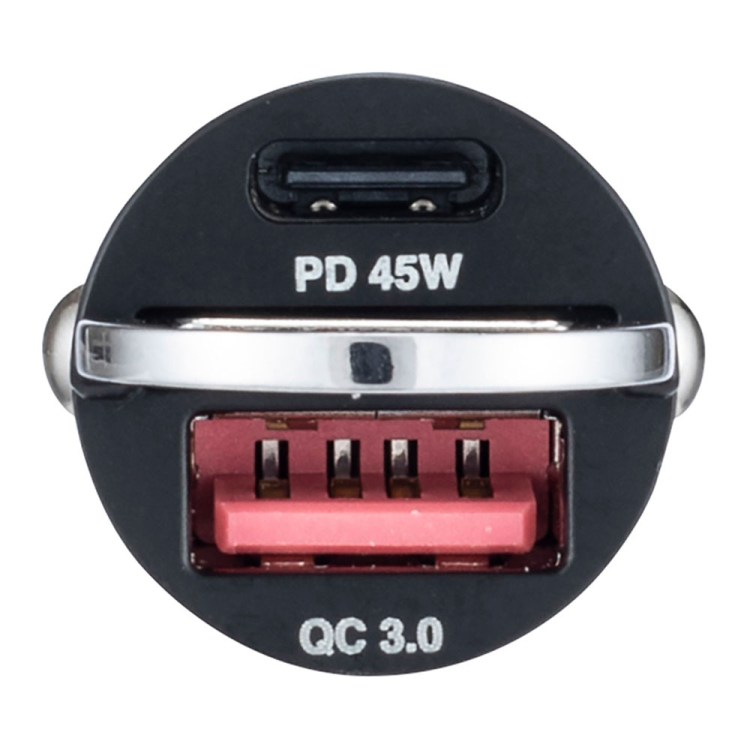 45W PD充電対応 Type-C1ポート+USB A1ポートカーチャージャー【JYU-DCU03】ブラック JYU-DCU03BK(tm)