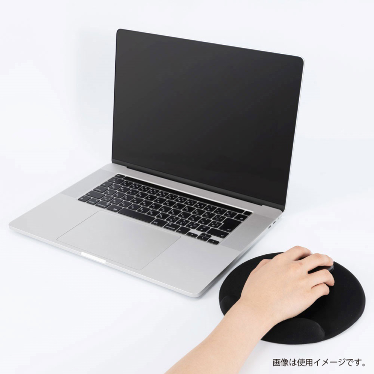 リストレスト付きマウスパッド／ブラック　MUP-938BK（tm）