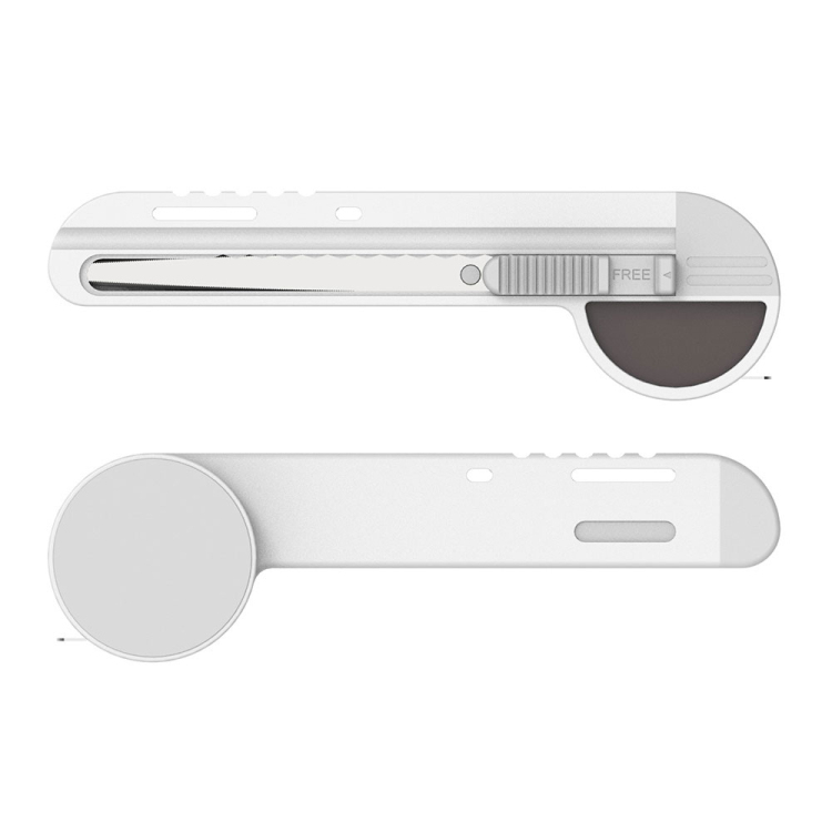 メジャーが付いたギザノコ刃カッター ホワイトグレー MGC-101WG