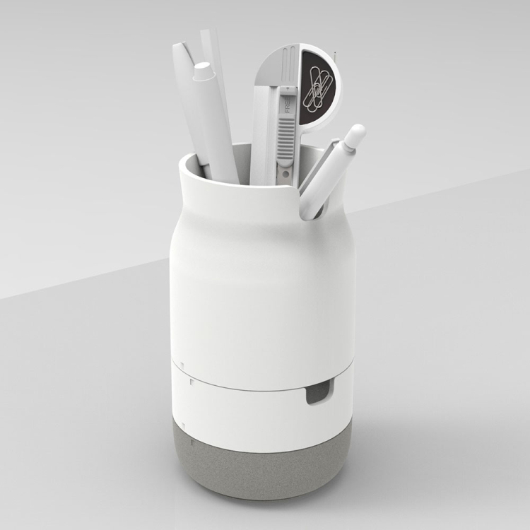 メジャーが付いたギザノコ刃カッター ホワイトグレー MGC-101WG