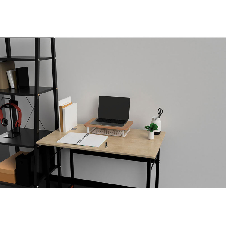 シンプルデスクトップラック 幅40cm/ オーク+ホワイト FDR-4025KMW