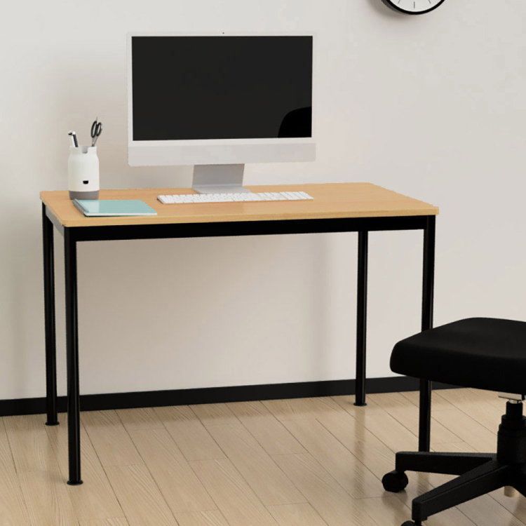 フラットテーブル100×60cm/オーク/ブラック FDF-1060KMBK