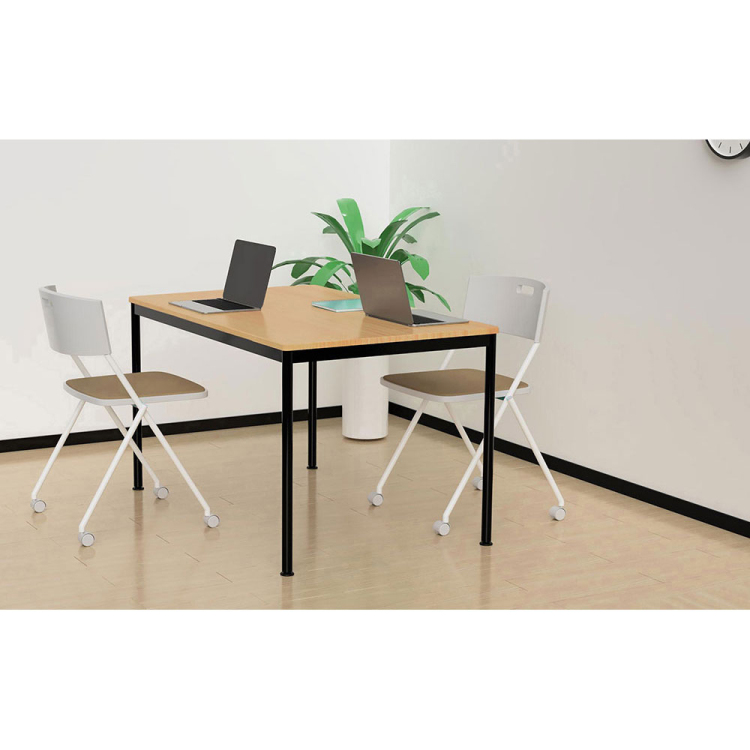 フラットテーブル120×75cm/オーク/ブラック FDF-1275KMBK