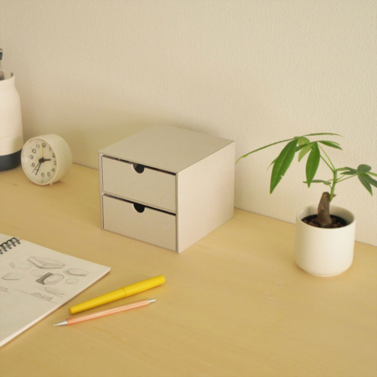 リトレイ　チェスト2段／ライトグレー　RTY-C01LG