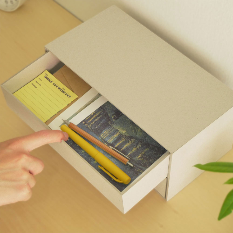 リトレイ　チェストワイド2段／ライトグレー　RTY-CW01LG