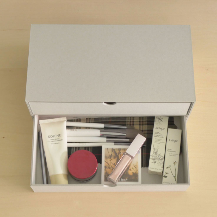 リトレイ　チェストワイド2段／ライトグレー　RTY-CW01LG