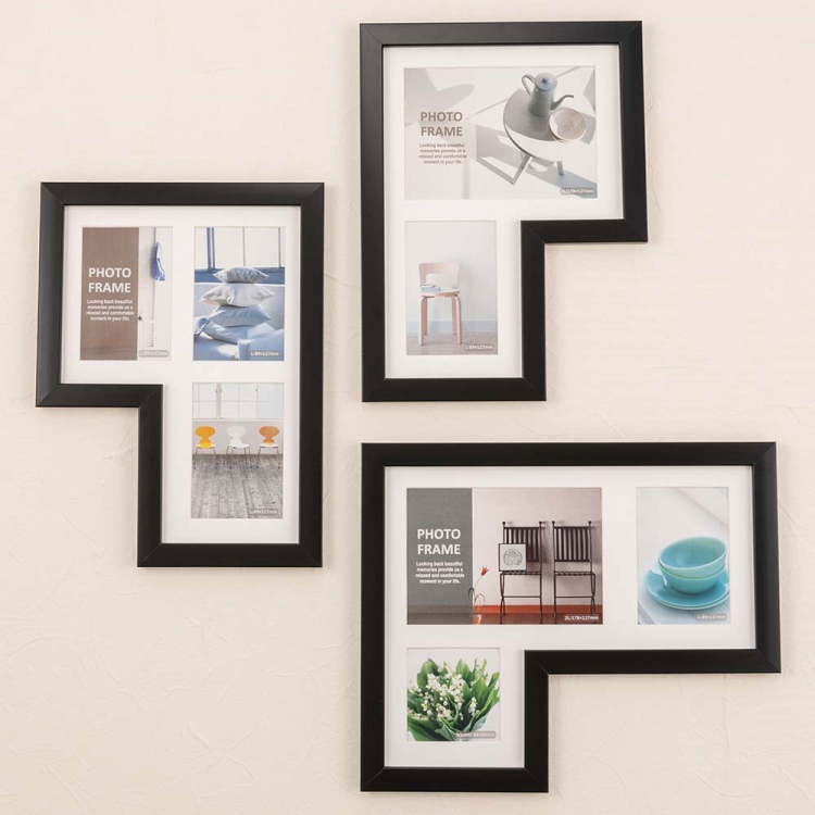 多窓額 L型117 3窓 ブラック F-SP-117-D