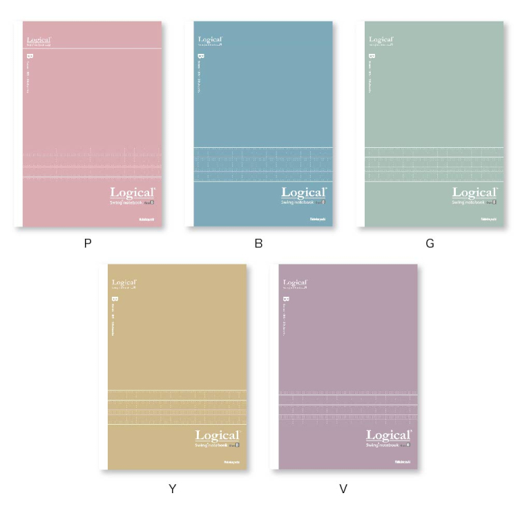 スイング・ロジカル抗菌表紙ノート/セミB5/スモーキーカラーシリーズ/B罫/5冊パック